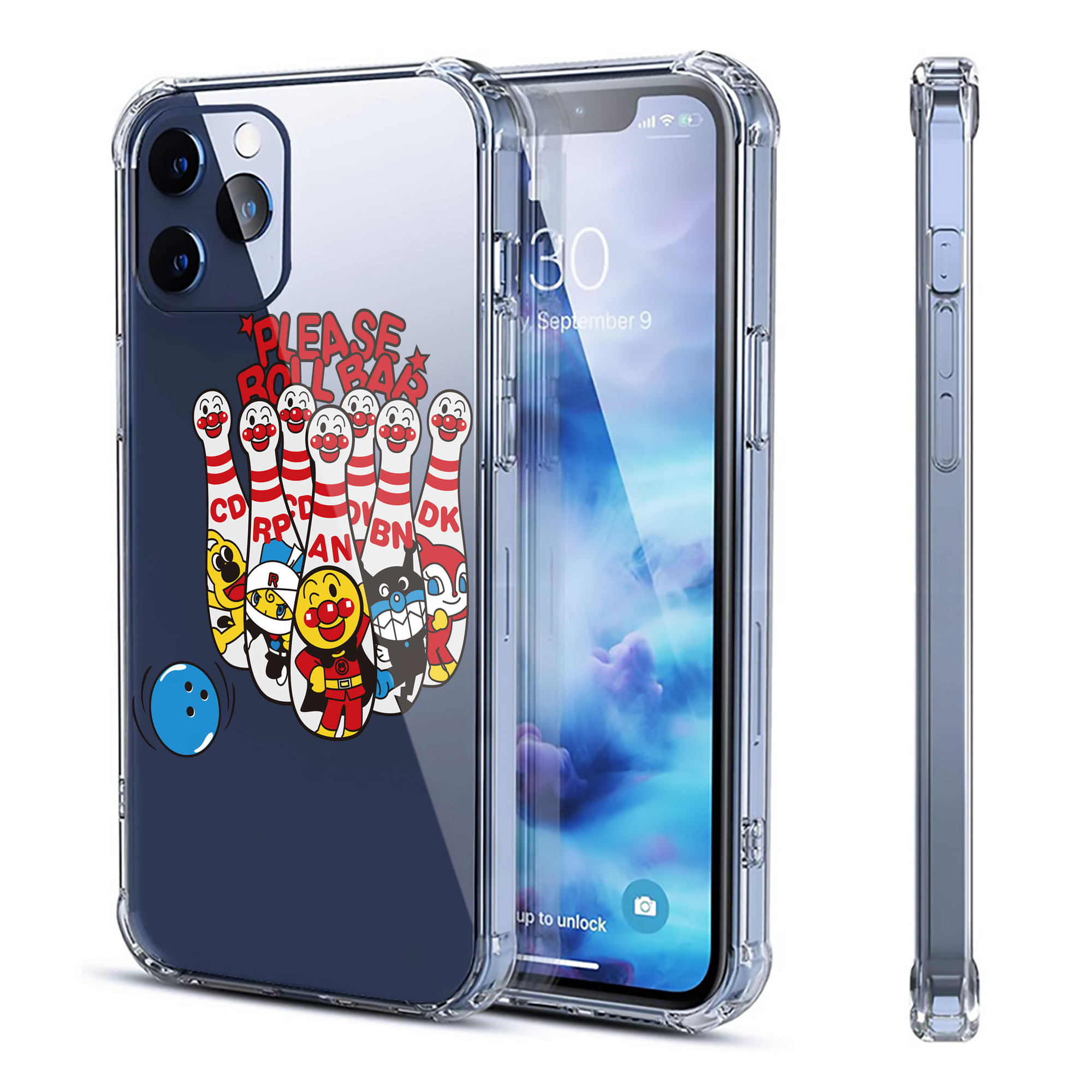 （画像用） アンパンマン Anpanman 【iPhone 12シリーズ対応】透明スマホケース（クリアソフトケース）
